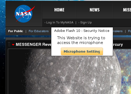 Perché la NASA vuole accedere al mio microfono?