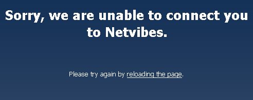 Messaggio di errore dell'aggregatore netvibes